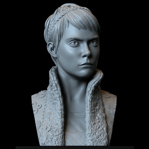 vignette stonemoss cara delevingne carnival row - 200mm tall art prime amazon sidnaique 3dprintmodel 3dprinting likeness detail figurine statue sculpture sculpt portrait bust carnivalrow caradelevingne vignettestonemoss 3D print model - Mito3D