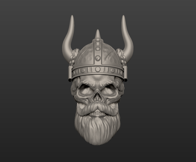 viking crânio vikings norte osso selvagem arte Projeto 3d print model - Mito3D