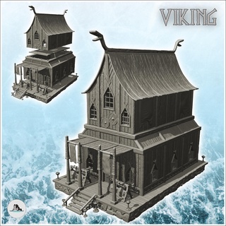viking armory stone platform columns 3 - alkemy asgard lord rings war rose warcrow saga Architecture accessories architecture building dark fantasy game miniatures terrain figures lotr age wargame scandinavian scenery ragnar wooden norman of middle 3d print model - Mito3D