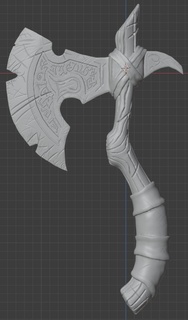 viking axe - cosplay 3dprint battle weapon accessory ancient gift medieval prop roleplay toy warrior props norse dnd hatchet 3d print model - Mito3D