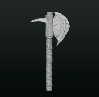 viking axe 2 valhalla war weapon mythology fantasy sculpture barbarian sword knife blade dwarf warrior knight steel iron tabletop ancient 3d print model - Mito3D