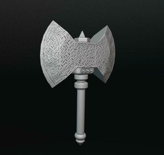 viking axe 3 valhalla war weapon mythology fantasy sculpture barbarian sword knife blade dwarf warrior knight steel iron tabletop ancient throw 3d print model - Mito3D