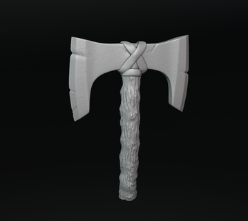 viking axe 4 valhalla war weapon mythology fantasy sculpture barbarian sword knife blade dwarf warrior knight steel iron tabletop ancient throw 3d print model - Mito3D