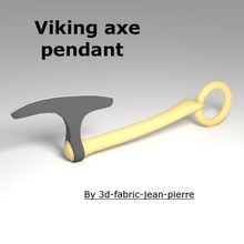 viking axe pendentif art la saint valentin outil de marine marin l'outil ancienne woodtool 3d print model - Mito3D