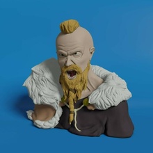 viking bust shout sculpture modeling 3d print model - Mito3D