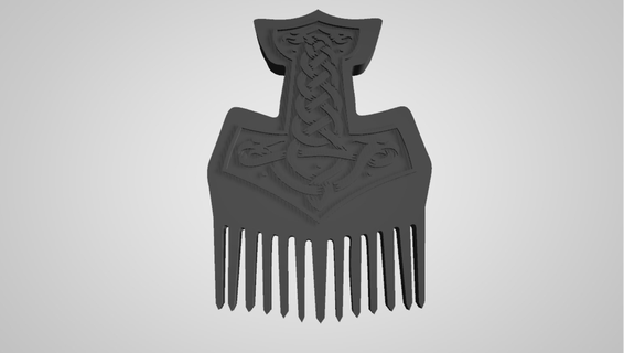 viking comb brush 3d print model - Mito3D