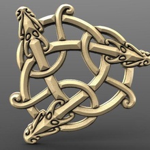 3 viking ejderha sanat işaret logo cnc yönlendirici yazdırılabilir Ortaçağ celtic düğüm 3d print model - Mito3D