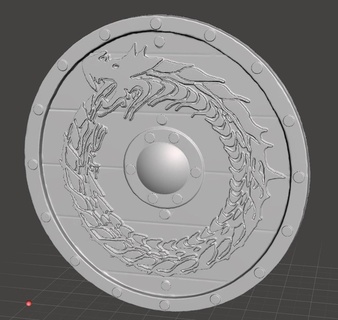 viking dragon shield 3d print model - Mito3D