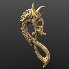 viking drago segno art il celtic medievale logo cnc router 3d print model - Mito3D