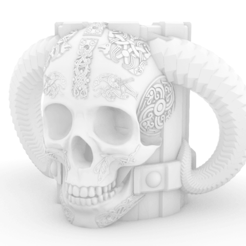 viking de verre la maison gobelet crâne 3D print model - Mito3D