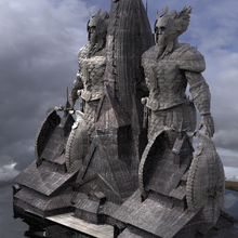 viking salon dış gemi tasarım heykel savaşçı 2 3d print model - Mito3D