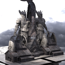 viking hall exterior ship design statue warrior 3 3d print model - Mito3D