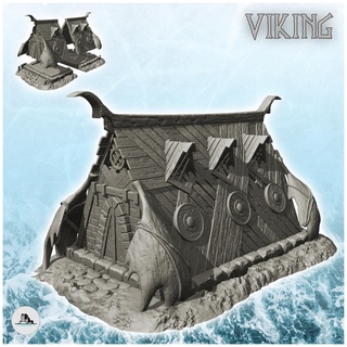 viking house large wooden entrance pebbles floor 16 - alkemy asgard lord rings war rose warcrow saga Architecture accessories architecture building dark fantasy game miniatures terrain figures lotr age wargame scandinavian scenery ragnar norman of middle 3d print model - Mito3D