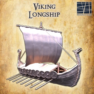viking longship 28 mm tampo mesa terreno 3d print model - Mito3D