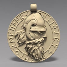 viking pendant 4 jewelry celtic warrior odin medieval keyring keychain skull 3d print model - Mito3D