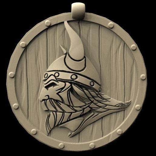 viking Anhänger 6 Schmuck odin mittelalterliche Schild 3D print model - Mito3D