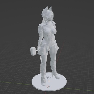 viking queen girl statue body full warrior model stand toy 3d print model - Mito3D