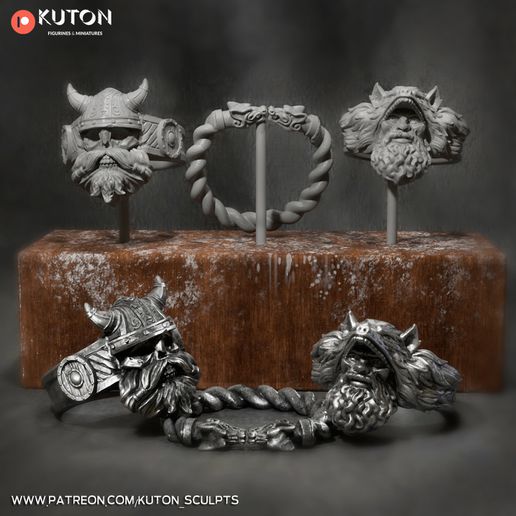 Wikinger Ringe Kunst 3D print model - Mito3D