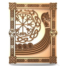 vichingo nave 2 cnc arte deco legna scolpito medievale celtico 3d print model - Mito3D