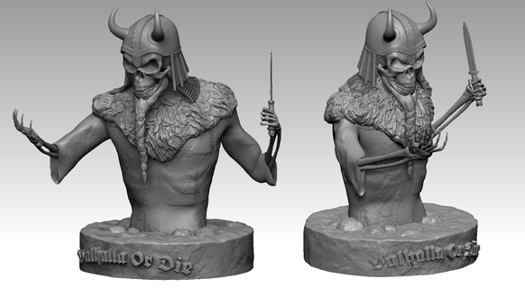 vichingo scheletro cranio guerriero soldato statua armatura nord giocattolo miniatura figura valhalla 3d print model - Mito3D