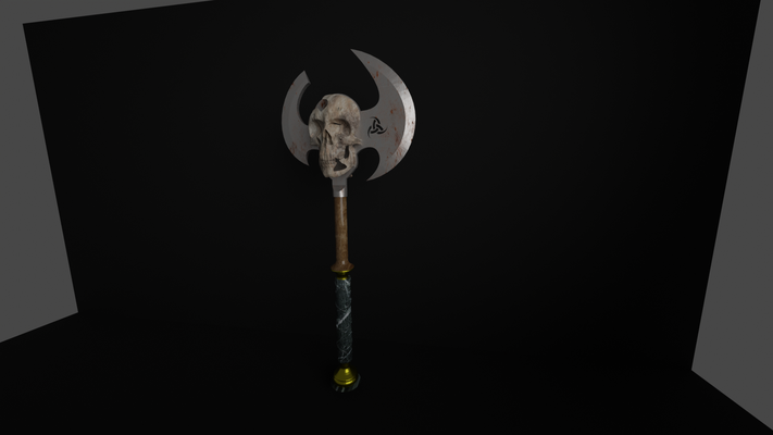 viking skull axe toy action toys art arm magic style 3d print model - Mito3D