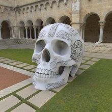viking skull adorno art ornamento el cráneo personas 3d print model - Mito3D
