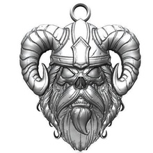 viking skull pendant 14 celtic medieval jewelry fashion 3d print model - Mito3D
