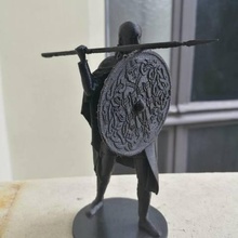 viking spearman art base cloak epic fight fighter figure figurine knight miniature statue warrior people 3d print model - Mito3D