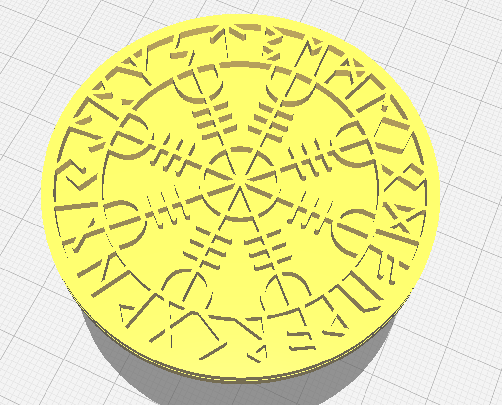 viking symbol art stamp 3D print model - Mito3D