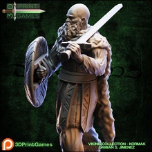 viking warrior pre-supported 3d model print miniature board game sculpture realism art nordic boardgame wargame 3d print model - Mito3D