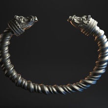 viking sauvage sanglier bracelet bijoux vikings bracelets modèle cosplay argent norrois imprimable conception art 3d print model - Mito3D