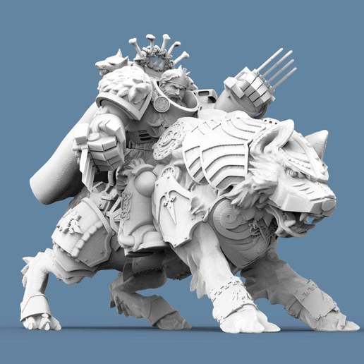 viking Loup cavalier capitaine outil 40k Astartes Marin espace vikings marteau guerre 3d impression 3D print model - Mito3D