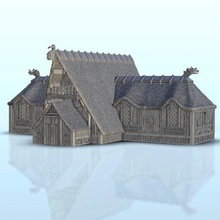 viking wooden palace - saga flames war bolt action medieval age sigmar warhammer architecture scandinavian thumbnails building scenery wargame figures game land games accessories 3d print model - Mito3D