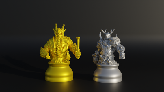 vikings character figure chess set - 8 different pieces 3d print model viking stl board game military medieval scifi sci fi king queen knight rook pawn bishop 3d print model - Mito3D
