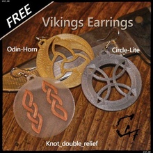 vikings earrings talismans - free samples jewelry c47 pattern odin knot decoration scandinavia celtic earring talisman medallion fashion 3d print model - Mito3D