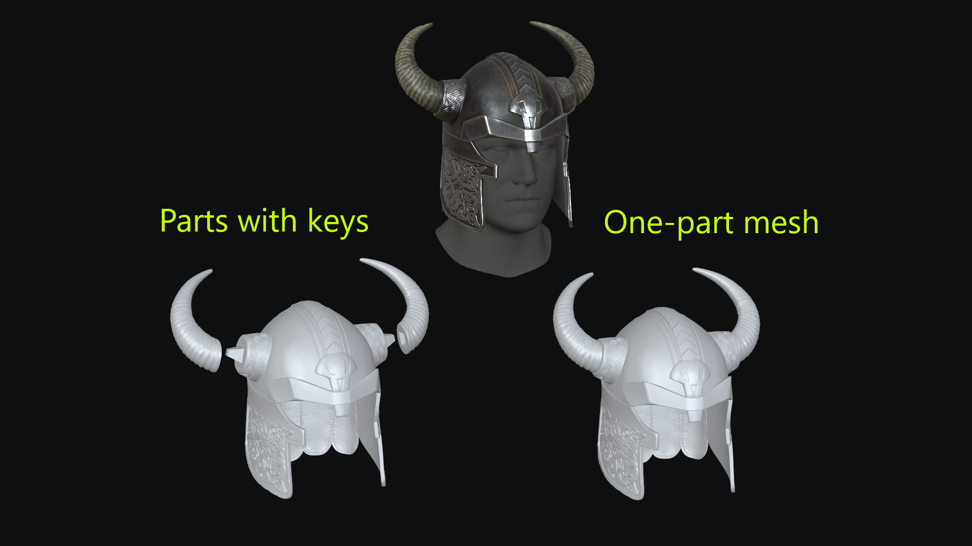 wikinger helm maske mittelalterlich mode rüstung hörner hut 3D print model - Mito3D