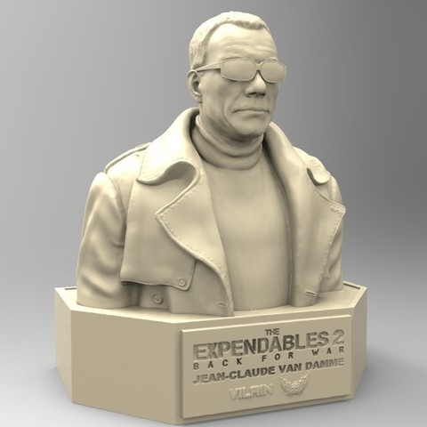 vilain jean claude van damme a arte no peito o ator americana feio mercenários 2 filme 3D print model - Mito3D