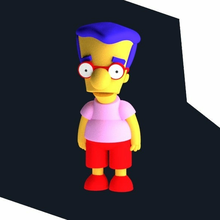 Vilhouse adam ahşap Sonsözler bart Homer Lisa marge Milhouse Simpsons yaratıklar 3d print model - Mito3D
