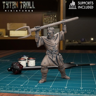 villager mob 03 pre-supported curse strahd villagers miniatures 32mm scaling dnd creature dungeons dragons presupported tytantroll minis vampires village people 3d print model - Mito3D