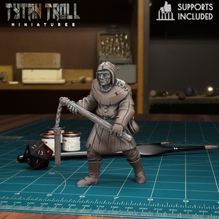 villager mob 04 pre-supported curse strahd villagers miniatures 32mm scaling dnd creature dungeons dragons presupported tytantroll minis vampires village people 3d print model - Mito3D
