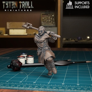 villager mob 04 pre-supported curse strahd villagers miniatures 32mm scaling dnd creature dungeons dragons presupported tytantroll minis vampires village people 3d print model - Mito3D
