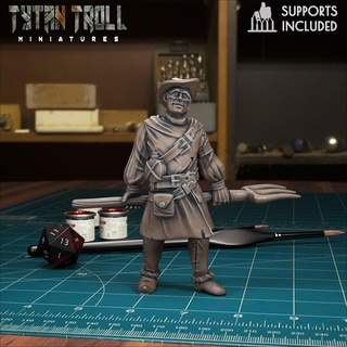 villager mob 06 pre-supported curse strahd villagers miniatures 32mm scaling dnd creature dungeons dragons presupported tytantroll minis vampires village people 3d print model - Mito3D