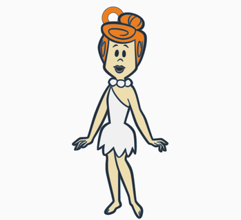 vilma selci portachiavi 3d design Stampa pelle bianca arancia nero personalità carattere classico vibrante fan regalo nostalgia animato serie animazione 3d print model - Mito3D