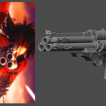 vincent valentine cerberus gun final fantasy - fan art 3d print model toys games anime mmo creature bladed mmorpg knight battle weapon character film game cosplay 3d print model - Mito3D