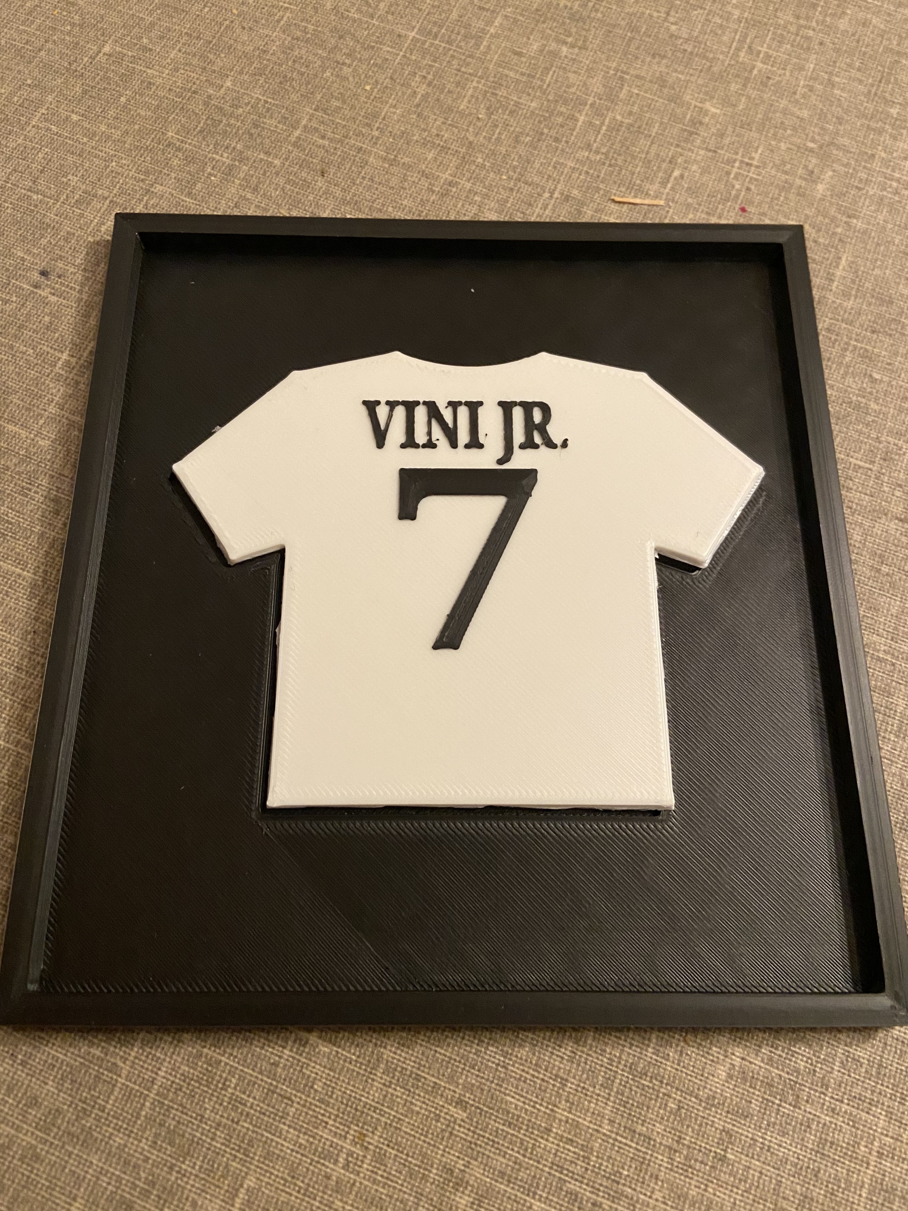 vini jr Jersey çerçeve ev vinicius küçük 7 gerçek Madrid Brezilya 3D print model - Mito3D