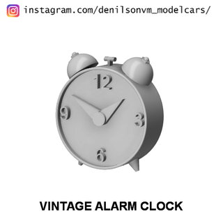 vintage alarme relógio 1 24 25 diorama 3d print model - Mito3D