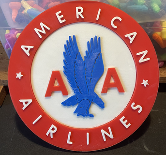 vintage american airlines plaque aa americanairlines flying plane planes 3d print model - Mito3D