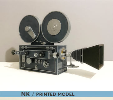 vintage cinema camera retro film reel lens hood printable parts articulate old movie 3d print model - Mito3D
