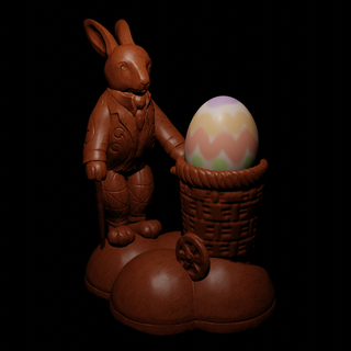 nostaljik Paskalya tavşan Yumurta Kulp destek ev heykelcik 3d print model - Mito3D