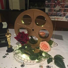 vintage carrete de película decoración la mesa varios De 35mm oro bobina hollywood boda 3d print model - Mito3D